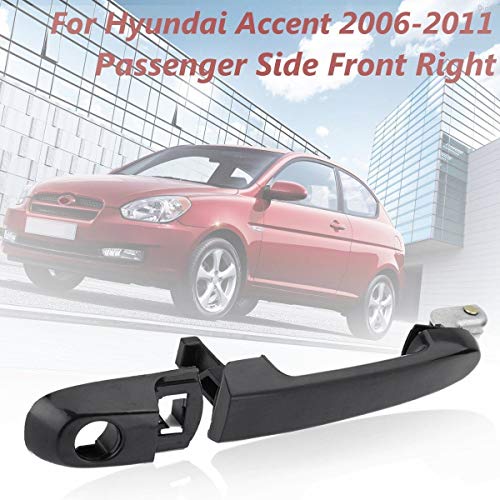 DONGNIE Negro Suave del Lado del acompañante Delantero Derecho del Exterior manija Exterior de la Puerta for Hyundai Accent 2006-2011 (Color : FR)