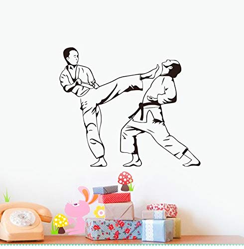 Dormitorio de los niños Karate Juego de Kick Art Wall Decor Sticker Fighters Outline Mural de la pared decoración para el hogar accesorio para sala de juegos