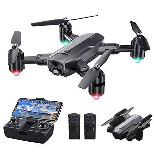 Dragon Touch Drone Plegable con Cámara 1080P HD Avión con WiFi FPV Control Remoto RC Quadcopter Drone para Adultos Niños Principiantes Modo sin Cabeza Estabilización de Altitud DF01