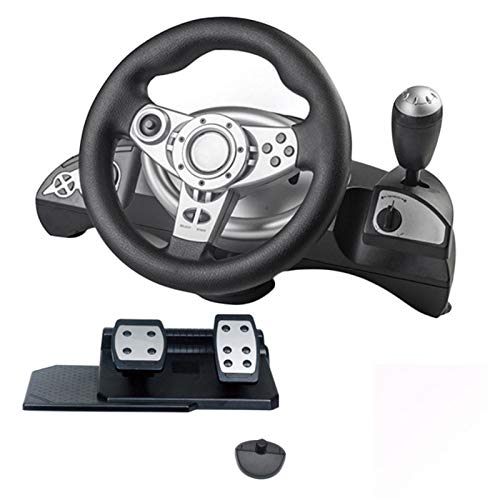 Driving Force Racing Volante PS4, Retroalimentación De Doble Motor Driving Force Gaming Racing Volante Con Pedales Sensibles, Soporte Para Pedales PS4 / PS3 / PS2 / Direct-X/X-input/Steam