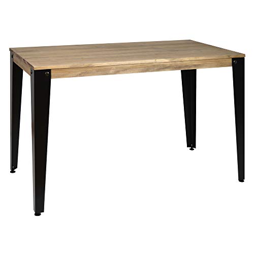DS Dropshipping Mesa Lunds en Madera Maciza Acabado Vintage y Patas de Acero Negras de Estilo Industrial (140, 80) DS Dropshipping Mesa Lunds en Madera Maciza Acabado Vintage y Patas de Acero Negras de Estilo Industrial (140, 80)