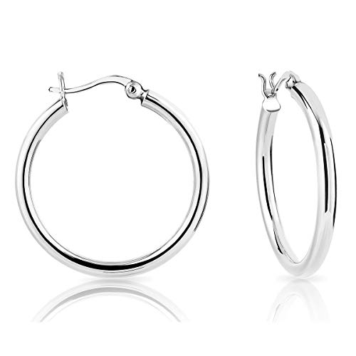 DTP Silver - Pendientes de Aro de mujer - Creoles - Plata 925 - Espesor 3 mm - Diámetro 30 mm DTP Silver - Pendientes de Aro de mujer - Creoles - Plata 925 - Espesor 3 mm - Diámetro 30 mm