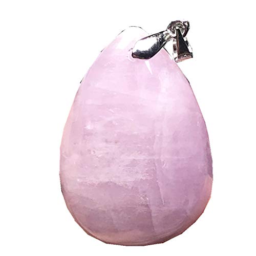 DUOVEKT Kunzite - Colgante de kunzite natural púrpura Kunzite para mujer, hombre, ojo de gato, 36 x 24 x 9 mm, cuentas de ojo de caballo, piedras preciosas de plata AAAAA