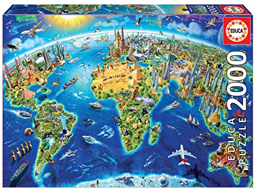 Educa- Símbolos del Mundo Puzzle, 2000 Piezas, Multicolor (17129)