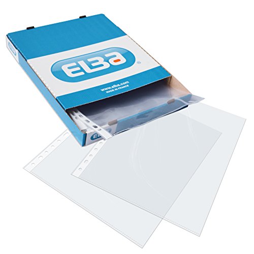 Elba 400005365 - Fundas plástico folio(A4), 100 unidades, Multitaladro, Piel de naranja