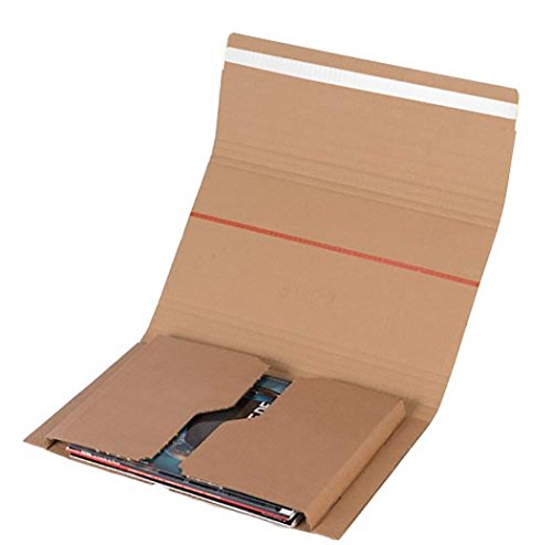 Elba 400079260 Pack de 10 cajas de envío cartón ondulado reciclado (formato A4 +, color Kraft Blanc 31x22x1-5cm