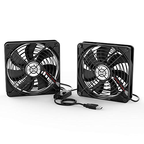 ELUTENG Ventilador USB Doble 12cm Fan Portatil 5V 0.3A Ventilador PC USB 2 In 1 con Parrilla de Metal USB Fan Ventilador 120mm para Laptop/Receptor/Armario AV ELUTENG Ventilador USB Doble 12cm Fan Portatil 5V 0.3A Ventilador PC USB 2 In 1 con Parrilla de Metal USB Fan Ventilador 120mm para Laptop/Receptor/Armario AV