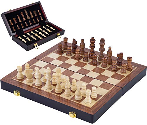 Engelhart Juego de ajedrez Madera Plegable Fresno 38.5 x 38.5 x 5.8 cm