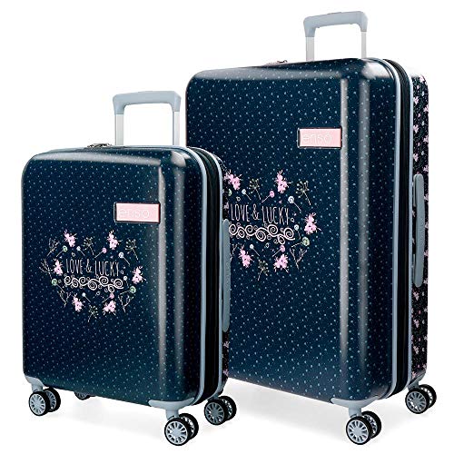 Enso Love and Lucky Juego de maletas Multicolor 55/70 cms Rígida ABS Cierre TSA 138.08L 4 Ruedas dobles Extensible Equipaje de Mano
