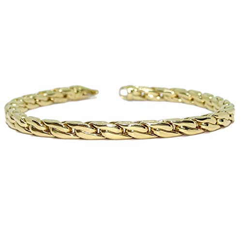 Espectacular Pulsera para Mujer de Oro Amarillo de 18k Modelo cardano de 19,00cm de Larga y 4mm de Ancha. Peso; 9.20gr de Oro de 18k