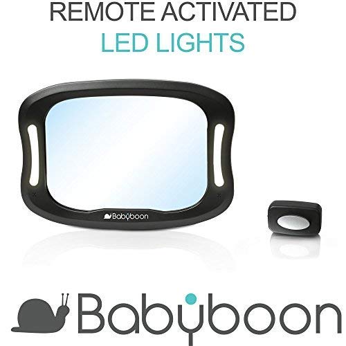 Espejo retrovisor bebé coche Luz LED - Visión excelente de su bebé en asiento trasero a contramarcha.