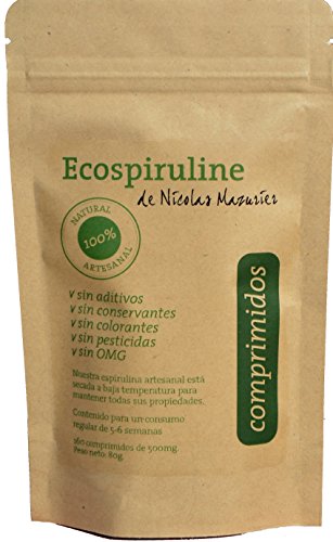 Espirulina de alta calidad | 160 comprimidos de 500mg: 80g de espirulina pura sin aditivos