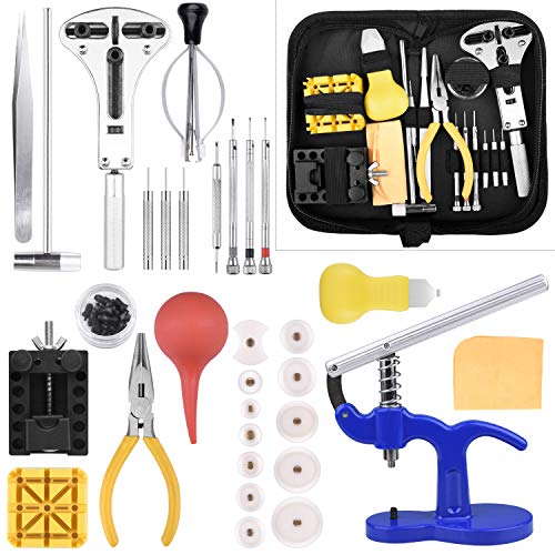 ETEPON Kit Reparacion Relojes en un Maletin, Herramientas Profesionales para Relojero ET017