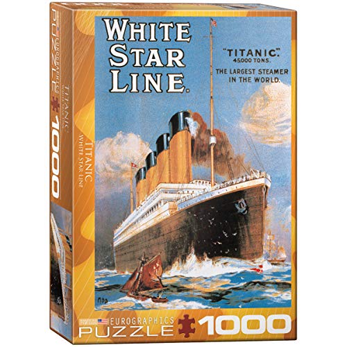 EuroGraphics Titanic White Star Line 1000pcs Puzzle - Rompecabezas (Puzzle Rompecabezas, Buques, Niños y Adultos, 1000 Pieza(s))