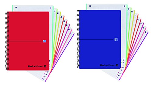 Europeanbook 8 multiasignatura A4+ 160h 5x5 Oxford Black N'Colors tapa plástico surtido