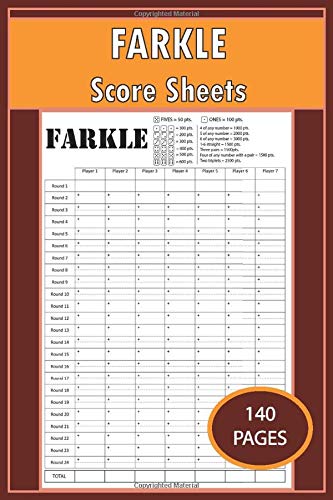 Farkle Score Sheets: Ultimate Book Of Card Games, Farkel Party Scoreboard for card games, Score Pads 140 Pages