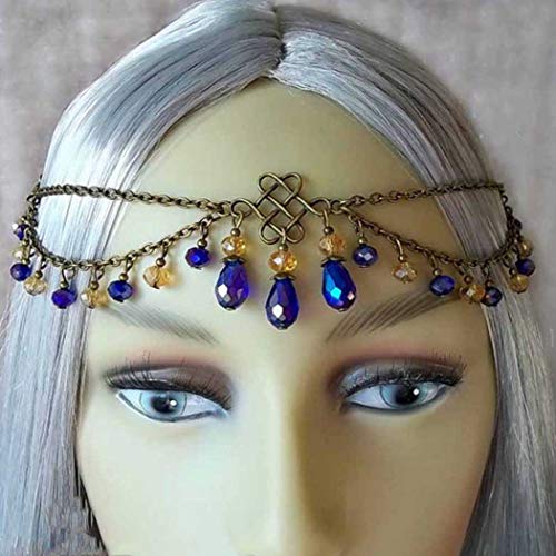 Fashband Headchain Crystal Headpiece Boho Headband Inspirado en la vendimia Fantasy Crown Tiara Fashion Hair Accessory Festival Jewelry para mujeres y niñas