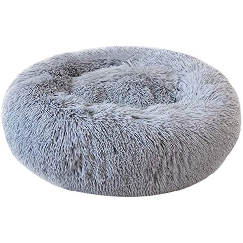 Festnight Cama Perro Gato Grande Pequeño Cama Mascota Redonda Felpa Sofa Suave Cachorro Animales Domésticos Invierno, Cómoda y Lavable, X/S/L/XL, Rosa/Blanco/Gris Claro/Gris Oscuro/Rojo/Marrón Claro