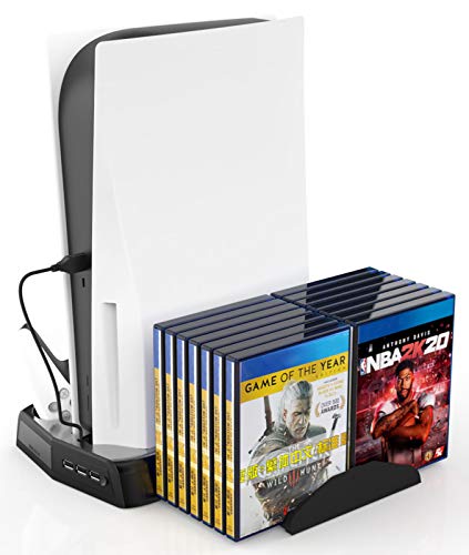 Fisound PS5 DE/UHD All-in-1-Multifunktionsständerhalterungen für PS5 Digital Edition/Ultra HD-Ladedockkühlung Showcase Cooler Dockingstation Ladestation Disc Disc Rack Fisound PS5 DE/UHD All-in-1-Multifunktionsständerhalterungen für PS5 Digital Edition/Ultra HD-Ladedockkühlung Showcase Cooler Dockingstation Ladestation Disc Disc Rack
