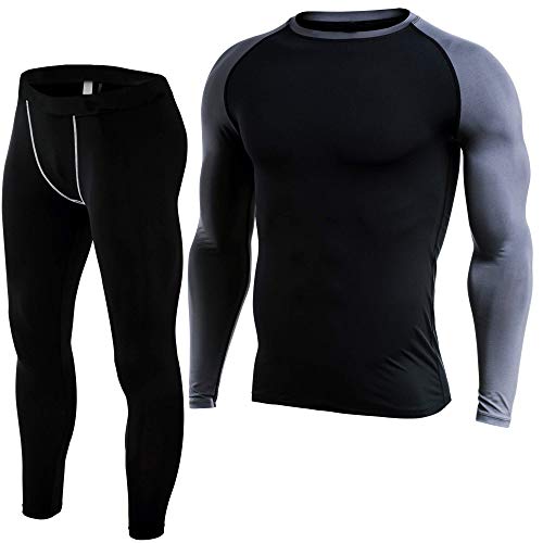 Fit Nation - Juego de Ropa Interior térmica para Hombre, Manga Larga, Transpirable, Capa Base térmica, Transpirable, Absorbe la Humedad, Ligero y cómodo para Actividades de Invierno al Aire Libre Fit Nation - Juego de Ropa Interior térmica para Hombre, Manga Larga, Transpirable, Capa Base térmica, Transpirable, Absorbe la Humedad, Ligero y cómodo para Actividades de Invierno al Aire Libre
