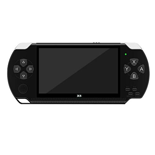 FLLOVE X6 - Juego de videoconsolas de 4,3 pulgadas (32 bits, 8 GB, compatible con PSP, juegos, vídeo, libro electrónico con más de 10.000 juegos gratis), color negro