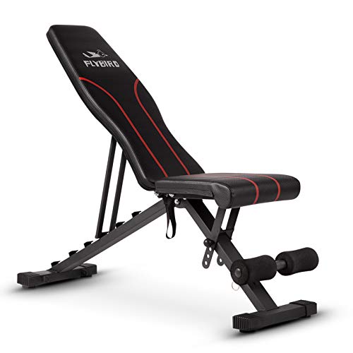FLYBIRD Banco Ajustable, Banco de Pesas utilitario para Entrenamiento de Cuerpo Completo: Banco Plegable/inclinable Multiusos Plegable (Negro) FLYBIRD Banco Ajustable, Banco de Pesas utilitario para Entrenamiento de Cuerpo Completo: Banco Plegable/inclinable Multiusos Plegable (Negro)