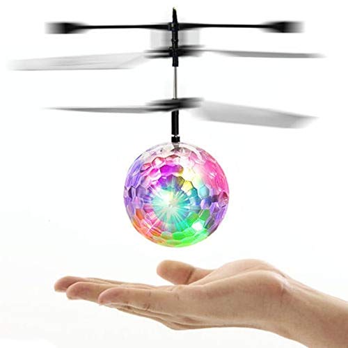 Flying Ball, Mini Flying RC Ball Inducción Helicóptero Cristal Mano Suspensión Aeronave Detección por Infrarrojos Inducción Flying Ball Drone Juguete con LED de Colores