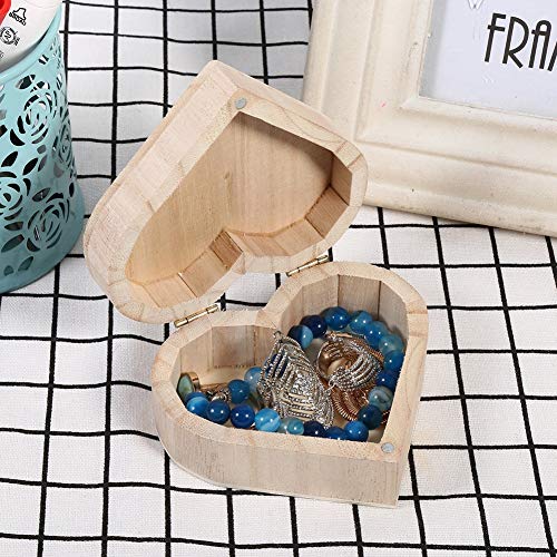 Fournyaa Recipiente de Madera en Forma de corazón, Cajas de Madera Originales de Madera de 4 x 3,5 x 1,7 Pulgadas, para pequeños Regalos para Guardar Joyas Fournyaa Recipiente de Madera en Forma de corazón, Cajas de Madera Originales de Madera de 4 x 3,5 x 1,7 Pulgadas, para pequeños Regalos para Guardar Joyas