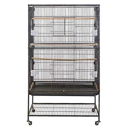 Froadp Jaulas para Pájaros Casa Grande de Pajarera Negro con Bandeja Extraible y Ruedas para Cacatúas Loros(79x51.8x132cm) Froadp Jaulas para Pájaros Casa Grande de Pajarera Negro con Bandeja Extraible y Ruedas para Cacatúas Loros(79x51.8x132cm)