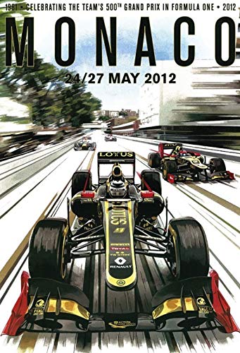 FS Monaco Grand Prix 2012 - Placa decorativa (20 x 30 cm), diseño de cartel de metal