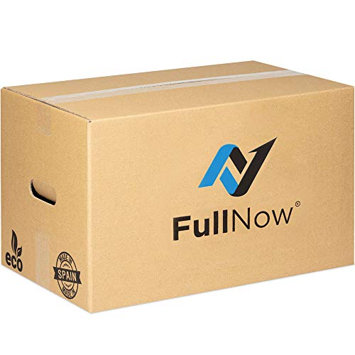 FULLNOW Pack 10 Cajas Cartón Grandes con Asas para Mudanza y Almacenaje Ultraresistentes, 500x300x300mm, Fabricadas en España, Canal Doble 5mm
