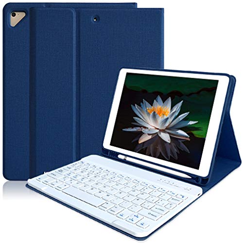 Funda Teclado iPad 9.7, Funda iPad 2018 con Ranura para Lápiz y Teclado Español (Incluye Letra Ñ) Bluetooth para iPad 2018/iPad 2017/iPad Pro 9.7/iPad Air 2/1 - Cubierta Magnética Delgada Funda Teclado iPad 9.7, Funda iPad 2018 con Ranura para Lápiz y Teclado Español (Incluye Letra Ñ) Bluetooth para iPad 2018/iPad 2017/iPad Pro 9.7/iPad Air 2/1 - Cubierta Magnética Delgada
