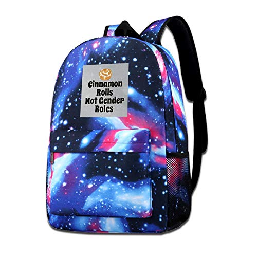 Galaxy bolsa de hombro estampada con rollos de canela no de género Roles Moda Casual Star Sky Mochila para niños y niñas