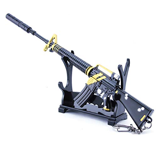 Game Weapon Modelo M16A4 Rifle Automático Juguete de Seguridad Metal Llavero Llavero Colgante de Juego de Combate de Armas Modelo Colgante Modelo de Juguete para Niños y Niñas