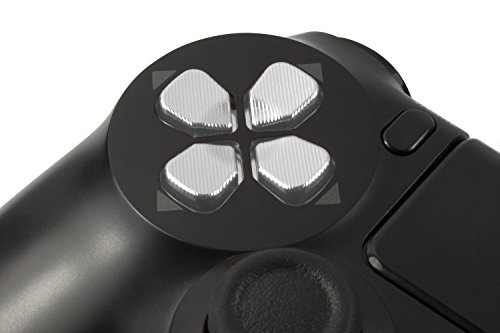 GAMINGER Pad Direccional de Aluminio D-Pad para Sony PlayStation 4 DualShock 4 Control de Consola Teclas Botones Accesorios para PS4 Custom Mod Caps Alu Tuning – PLATEADO