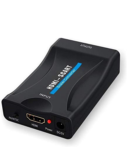 GANA HDMI a Scart, HDMI a Euroconector Conversor HDMI to Scart Convertidor de Video Audio Adaptador de señal para PS3 Sky DVD Recorder etc