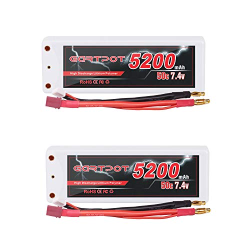 GARTPOT RC Battery 2S 5200mAh 7.4V 50C LiPo Battery Hardcase Pack with Deans T-Plug for RC Car Evader RC Helicopter RC Truck RC Evader BX Auto LKW Truck Truggy Buggy Boat RC Hobby (2packs) GARTPOT RC Battery 2S 5200mAh 7.4V 50C LiPo Battery Hardcase Pack with Deans T-Plug for RC Car Evader RC Helicopter RC Truck RC Evader BX Auto LKW Truck Truggy Buggy Boat RC Hobby (2packs)