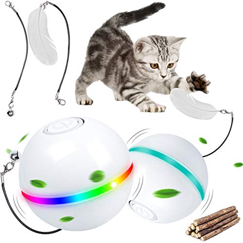 G.C Juguete Gato Interactivo, Pelotas de Juguete para Gatos, Bola de Gato, Juguetes Perros Pequeños, Bola Eléctrica de 360 Grados Juguete con luz LED para Animal Doméstico Gatos y Perros G.C Juguete Gato Interactivo, Pelotas de Juguete para Gatos, Bola de Gato, Juguetes Perros Pequeños, Bola Eléctrica de 360 Grados Juguete con luz LED para Animal Doméstico Gatos y Perros
