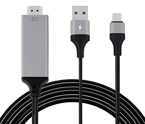 Geabon Cable USB C a HDMI, 6.6FT Tipo C a HDMI Cable (Compatible con Thunderbolt 3) Compatible con MacBook Pro, MacBook Air, Galaxy S20 / S10 / S9 / S8, Dell XPS, Huawei P40 /P30/ P20/Mate20 Pro