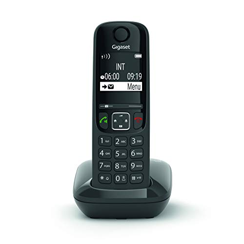 Gigaset AS690 - Teléfono inalámbrico, manos libres, pantall de gran contraste, agenda de 100 contactos, Color Negro Gigaset AS690 - Teléfono inalámbrico, manos libres, pantall de gran contraste, agenda de 100 contactos, Color Negro