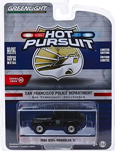 GL 1:64 Hot Pursuit Series 32 1994 Jeep Wrangler YJ San Francisco Policía