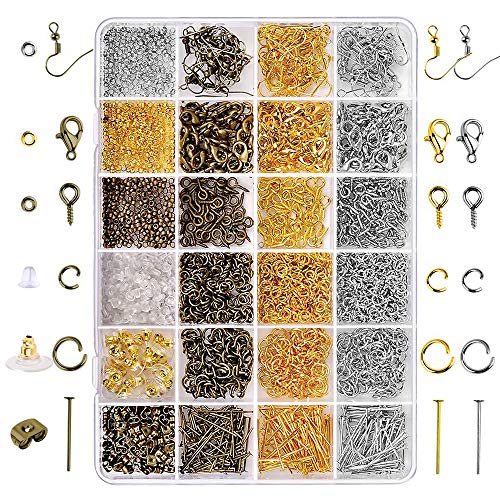 Gobesty Kit de accesorios para hacer joyas, 2880 piezas, kit de iniciación para hacer joyas, kit de accesorios para adultos y principiantes, bricolaje manualidades, alicates de alambre accesorios