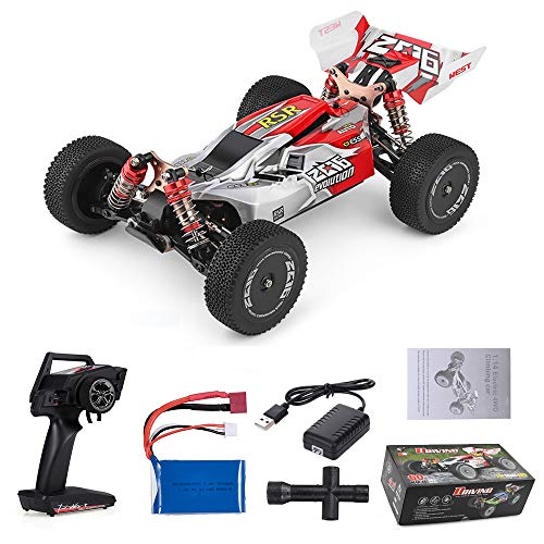 Goolsky Wltoys XKS 144001 RC Coche 60km / h Alta Velocidad 1/14 2.4GHz RC Buggy 4WD Racing Off-Road Drift Coche RTR (Rojo)