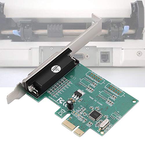 Goshyda Adaptador PCI Paralelo, 1 DB25 Impresora LPT de Puerto Paralelo a Adaptador PCI-E pci-Express XI Compatible con SPP, PS2, EPP y ECP