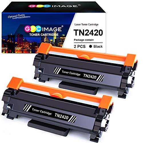 GPC Image TN2420 TN-2420 Cartuchos de tóner Compatible para TN2410 TN-2410 para Brother DCP L2510D L2530DW L2550DN, HL L2310D L2350DW L2370DN L2375DW, MFC L2710DN L2710DW L2730DW L2750DW (2 Negro)