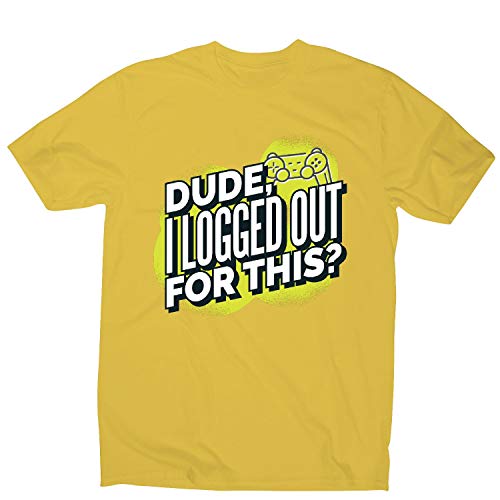Graphic Gear Logged out Gamer - Camiseta para Hombre Amarillo Amarillo M