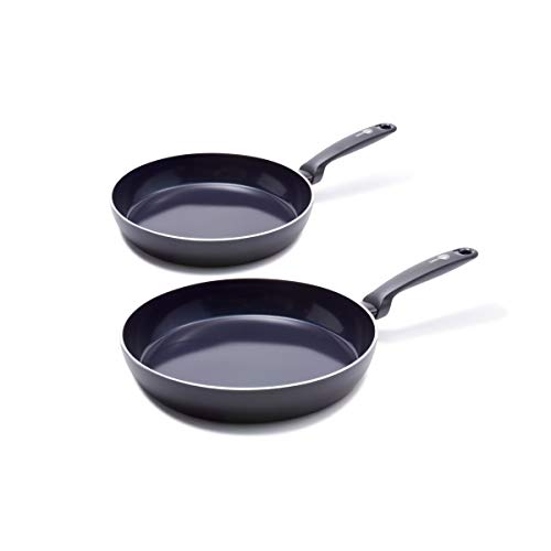 GreenPan Juego de Sartenes Antiadherentes de Cerámica, Aptas para Todo Tipo de Cocinas, Inducción, Horno y Lavavajillas, 24/28 cm, Negras