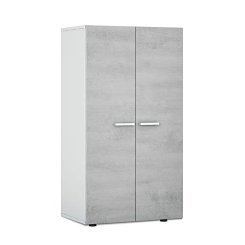 Habitdesign Zapatero 2 Puertas, Zapatero Estrecho, Modelo Star, Acabado en Color Blanco Brillo y Cemento, Medidas: 108 cm (Alto) x 55 cm (Ancho) x 36 cm (Fondo) Habitdesign Zapatero 2 Puertas, Zapatero Estrecho, Modelo Star, Acabado en Color Blanco Brillo y Cemento, Medidas: 108 cm (Alto) x 55 cm (Ancho) x 36 cm (Fondo)
