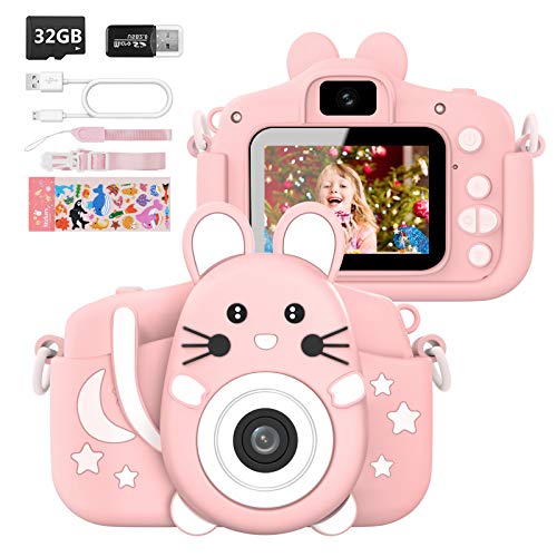 Hangrui Cámara Digital para Niños,Cámara Fotos Infantil con 32GB TF Tarjeta,Pantalla de Protección Ocular IPS de 1080P 2,0" HD Selfie Video Cámara Fotos Niños Regalos para Niños y niñas(Rosado) Hangrui Cámara Digital para Niños,Cámara Fotos Infantil con 32GB TF Tarjeta,Pantalla de Protección Ocular IPS de 1080P 2,0" HD Selfie Video Cámara Fotos Niños Regalos para Niños y niñas(Rosado)
