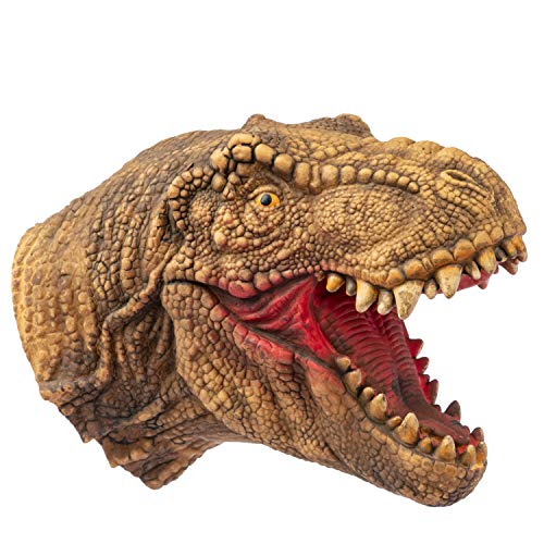 Hanzwa Juguete Marioneta de Mano,Goma Blanda Cabeza de Dinosaurio Realista Tiranosaurio Rex T-Rex